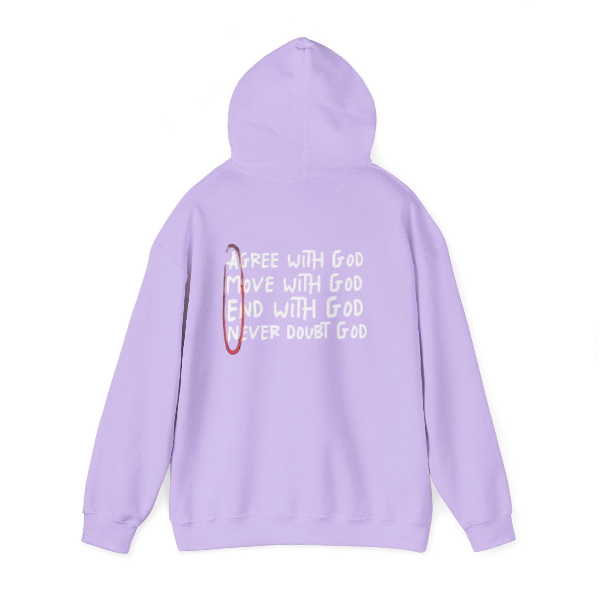 AMEN Acronym Hoodie – Agree with God Move with God End with God Never Doubt God Christian Sweatshirt for Unwavering Faith Printify