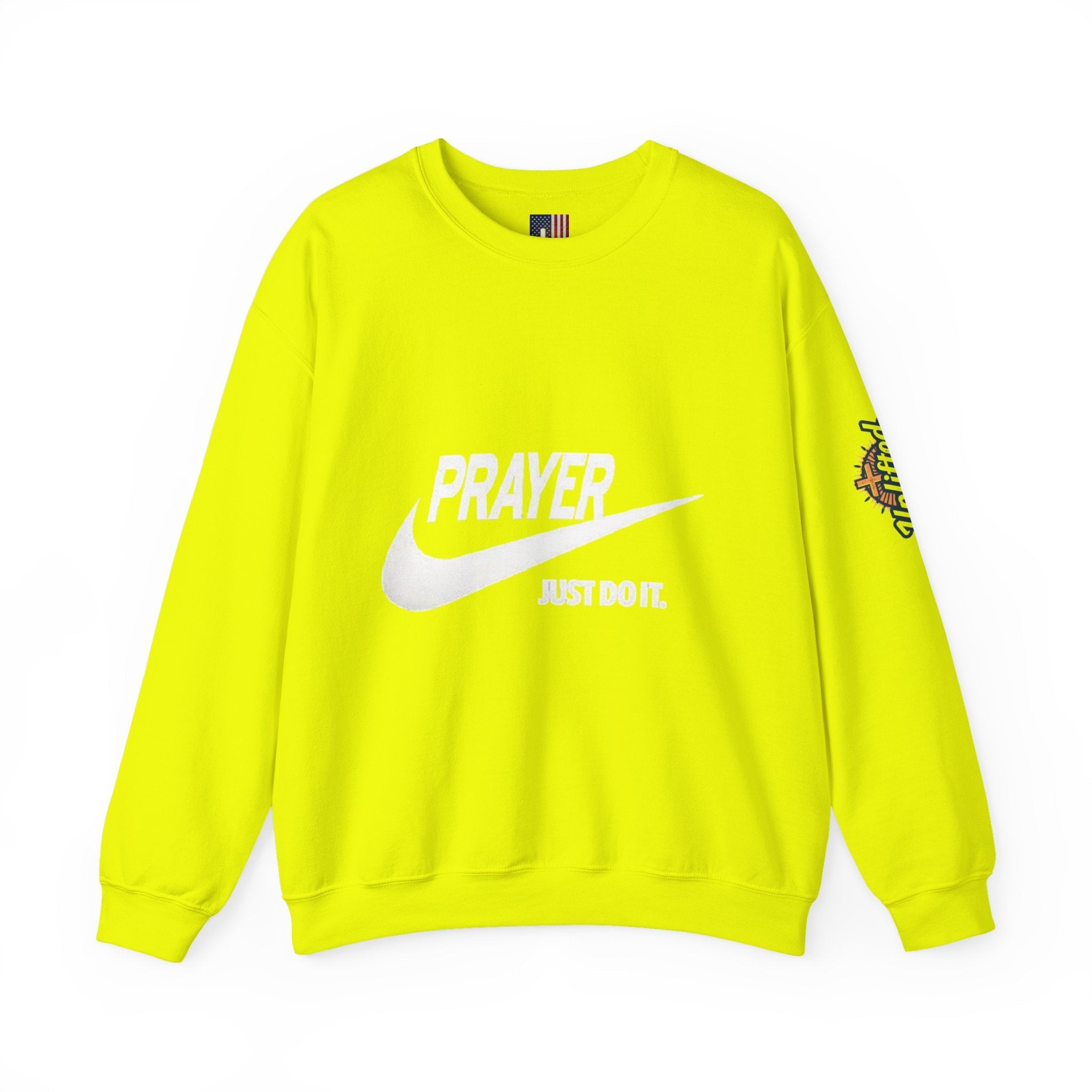 Prayer Just Do It Sweatshirt - Funny Christian Nike Parody Sweatshirt - Faith Gear Printify