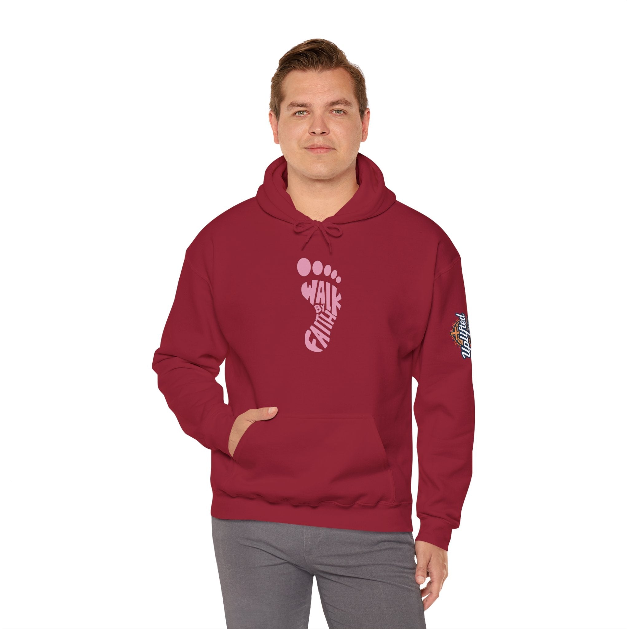 Walk By Faith Footprint Hoodie Printify