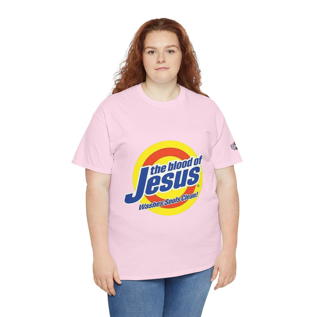 Blood of Jesus Washes Souls Clean T-shirt - Funny Tide Parody - Christian Faith T-shirt Printify