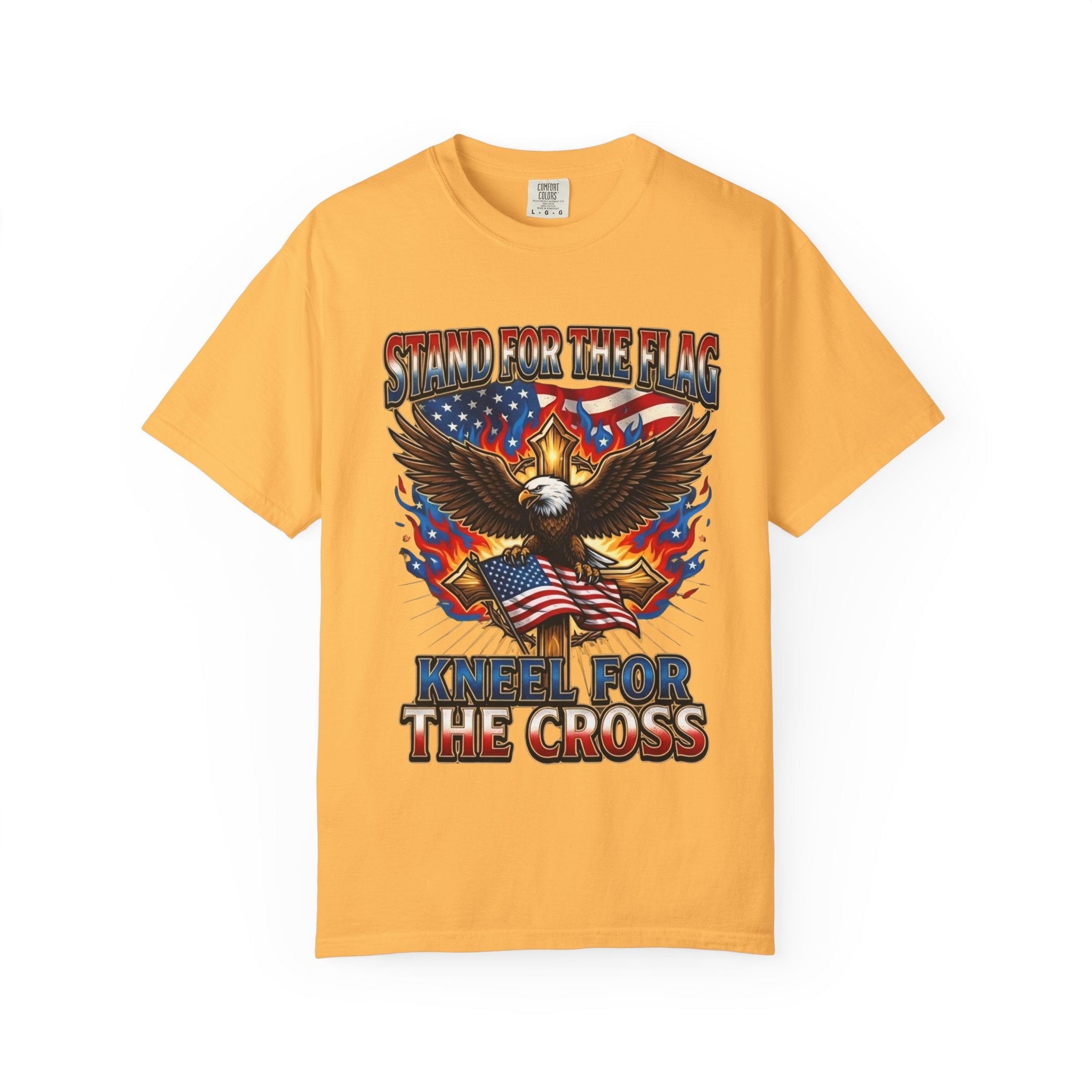 Stand for the Flag Kneel for the Cross T-shirt | Patriotic Eagle T-shirt Printify