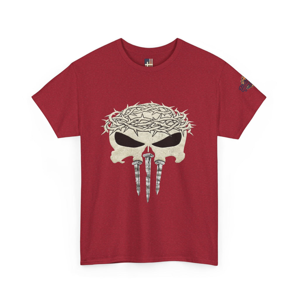Christian Skull T-shirt - Crown of Thorns & Nails - Warrior Faith T-shirt Printify