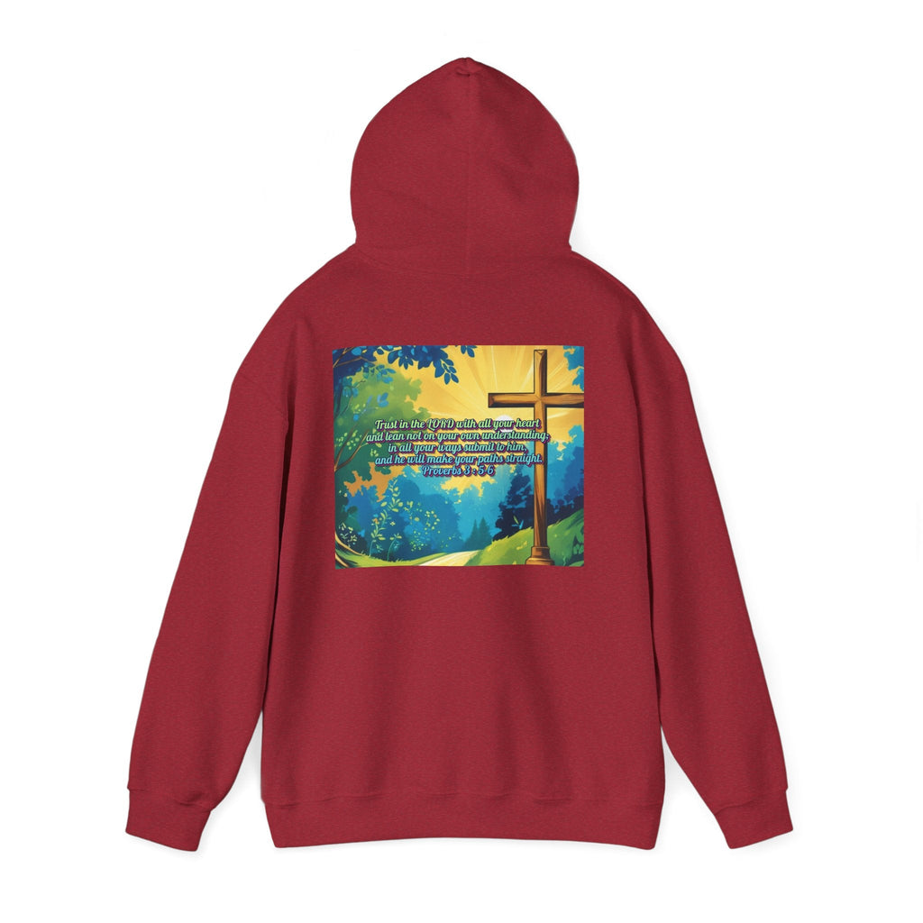 Trust in The Lord Proverbs 3:5-6 Biblical Design Unisex Heavy Blend™ Hooded Sweatshirt Printify