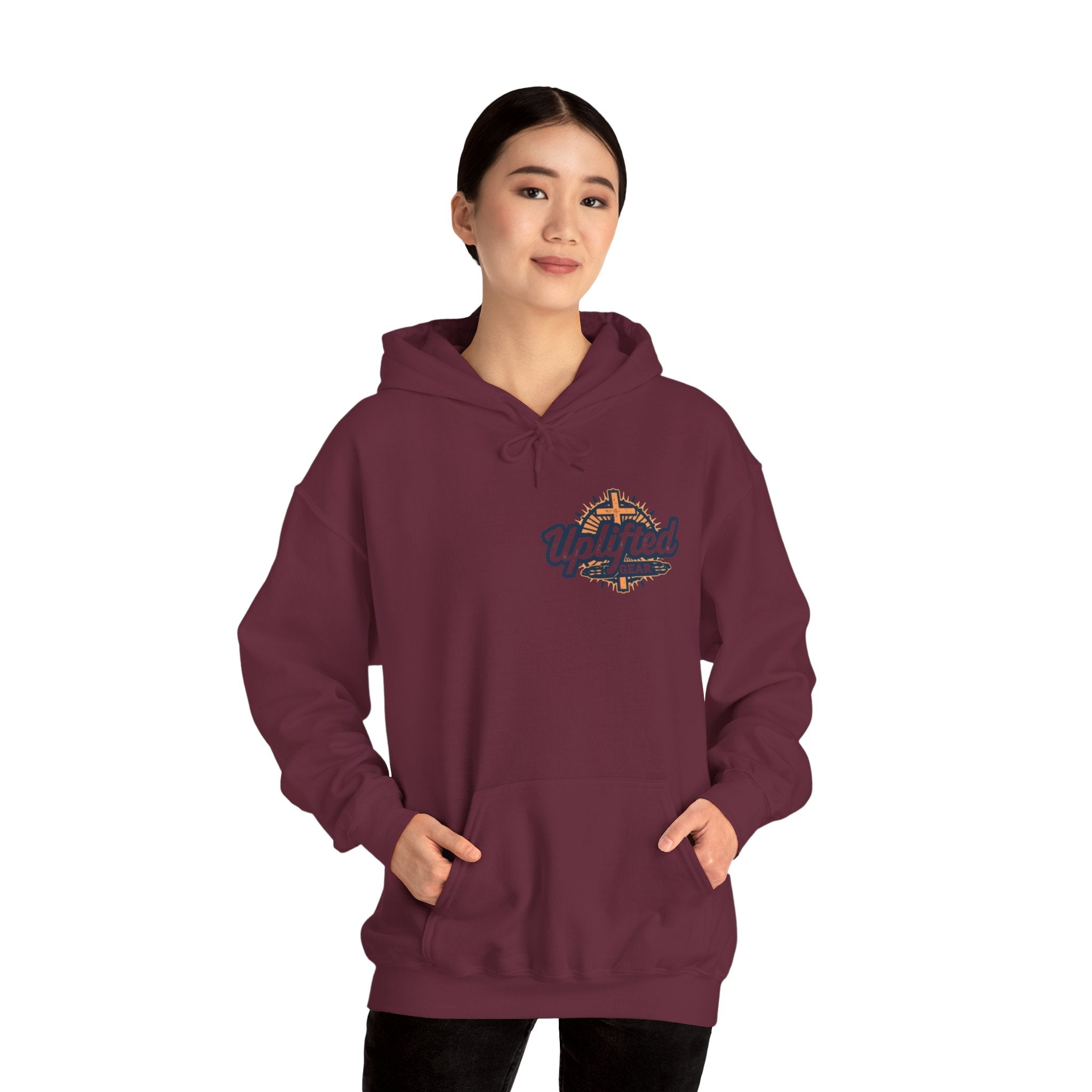 ✨ Chosen. Loved. Redeemed. – Elegant Christian Hoodie | Gold Foil Faith Tee | Subtle Cross & Heart Design | Inspirational Bible Verse Apparel by Uplifted Gear Printify