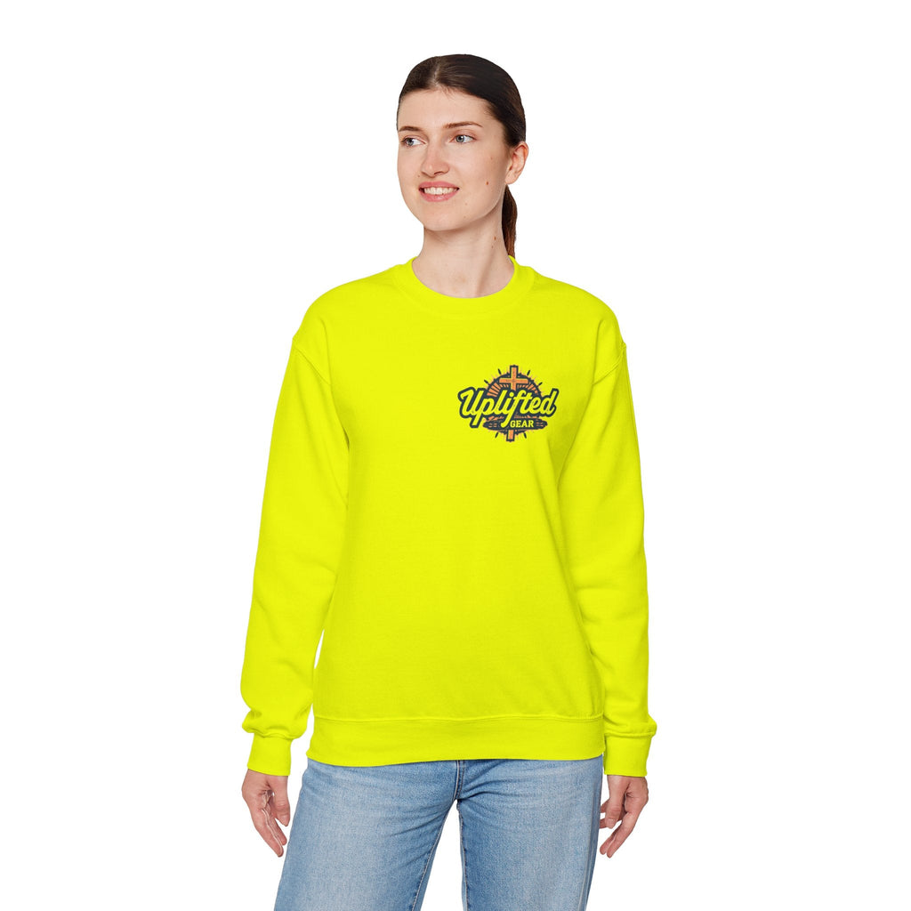 ✨ Chosen. Loved. Redeemed. – Elegant Christian Sweatshirt | Gold Foil Faith Tee | Subtle Cross & Heart Design | Inspirational Bible Verse Apparel by Uplifted Gear Printify
