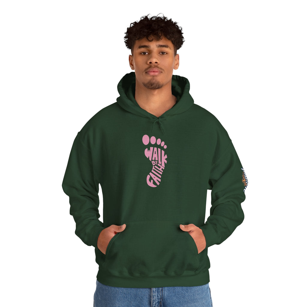 Walk By Faith Footprint Hoodie Printify