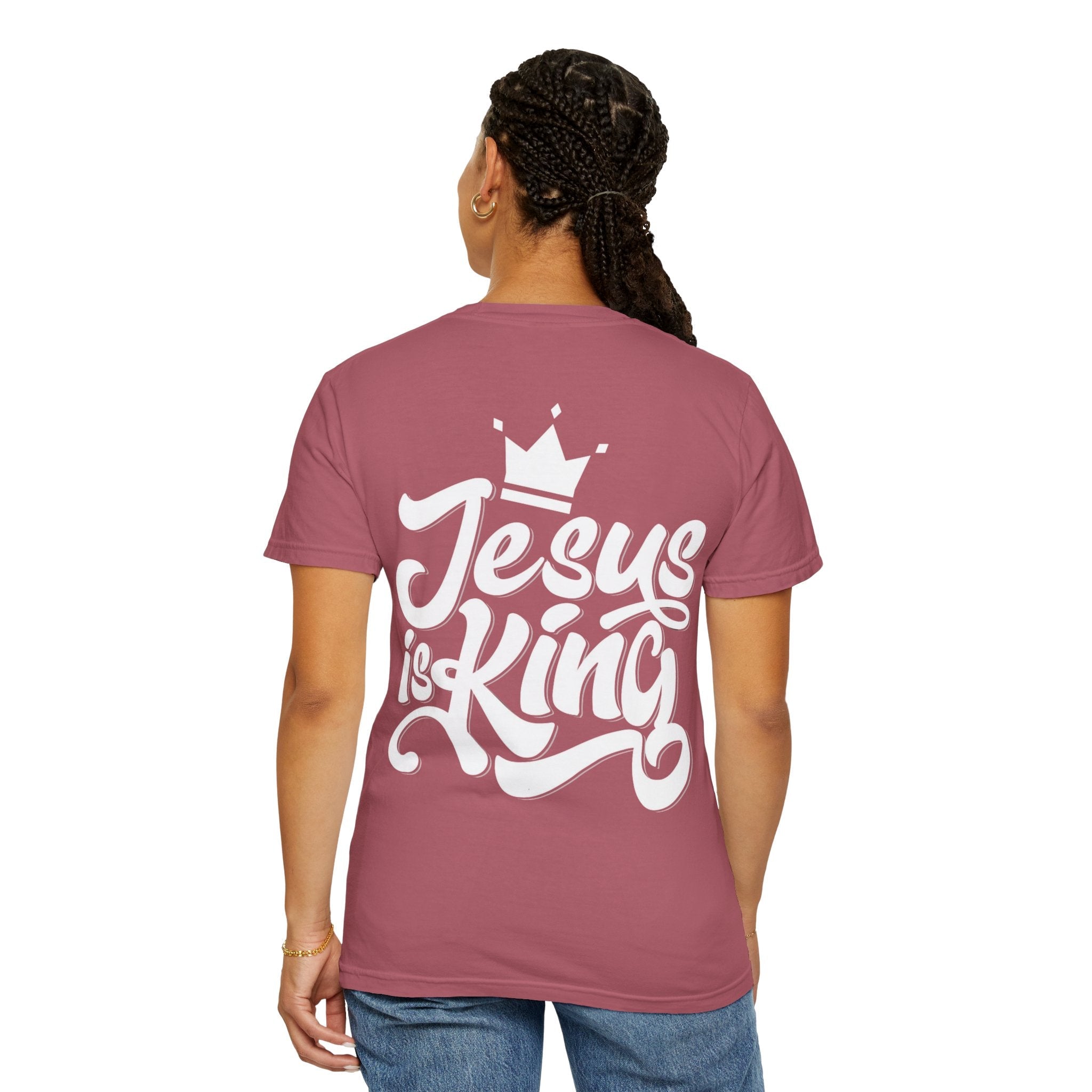 Jesus is King T-Shirt – Bold Christian Faith Tee with Crown & Cross for Eternal Reign Printify
