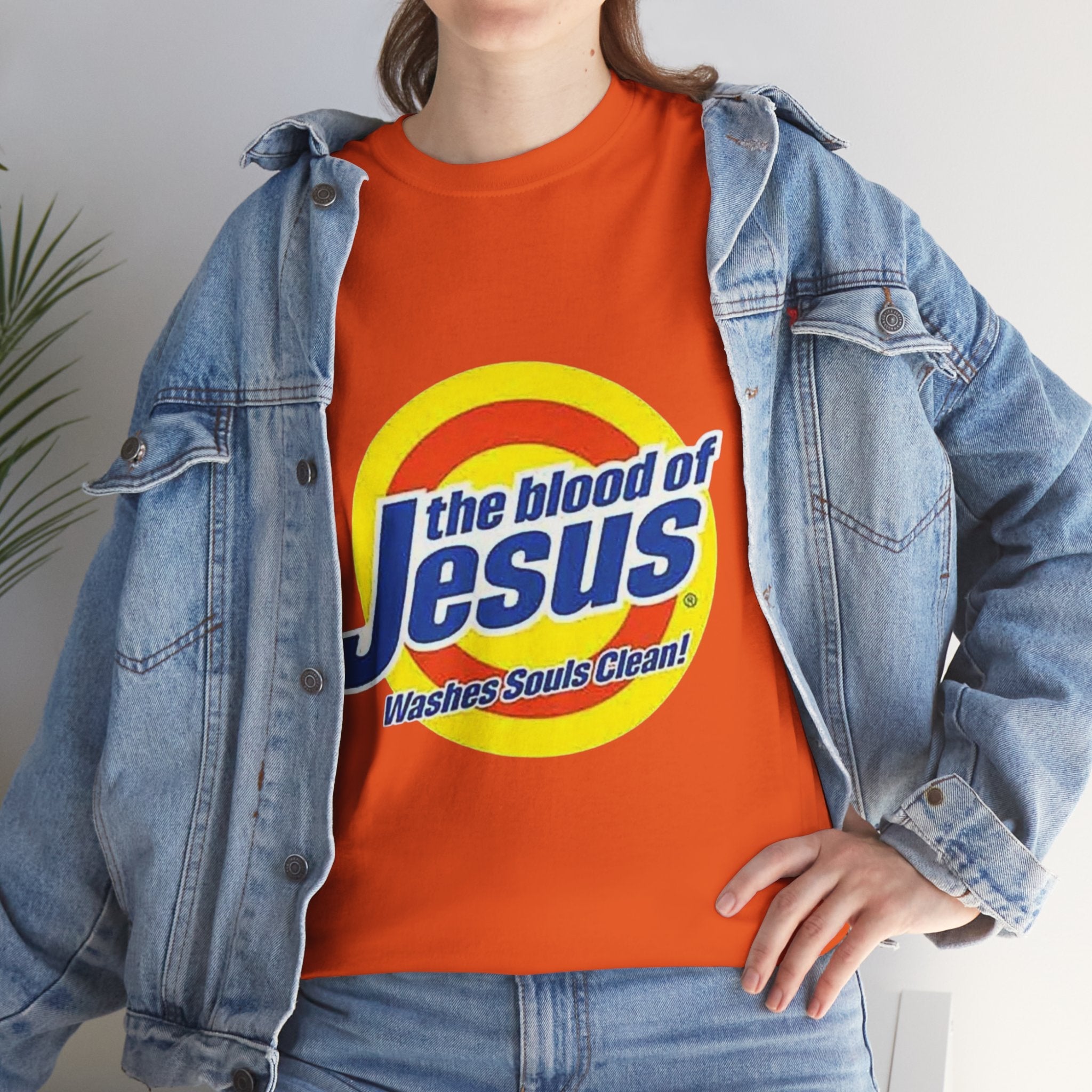 Blood of Jesus Washes Souls Clean T-shirt - Funny Tide Parody - Christian Faith T-shirt Printify