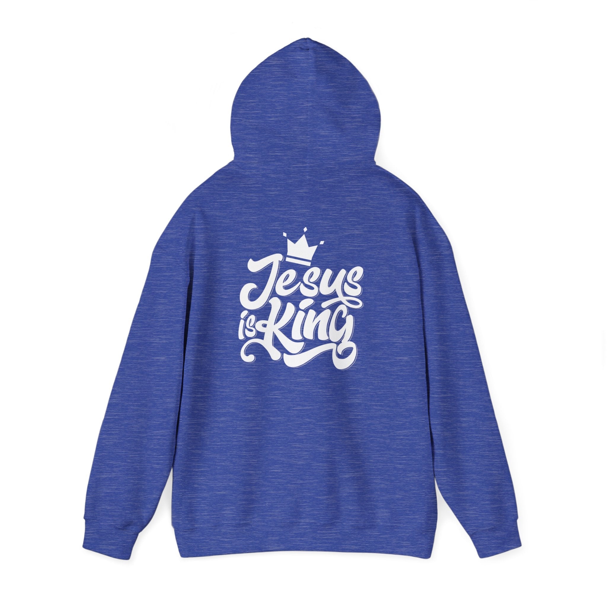 Jesus is King Hoodie – Bold Crown & Cross Christian Sweatshirt for Eternal Reign & Cozy Faith Printify