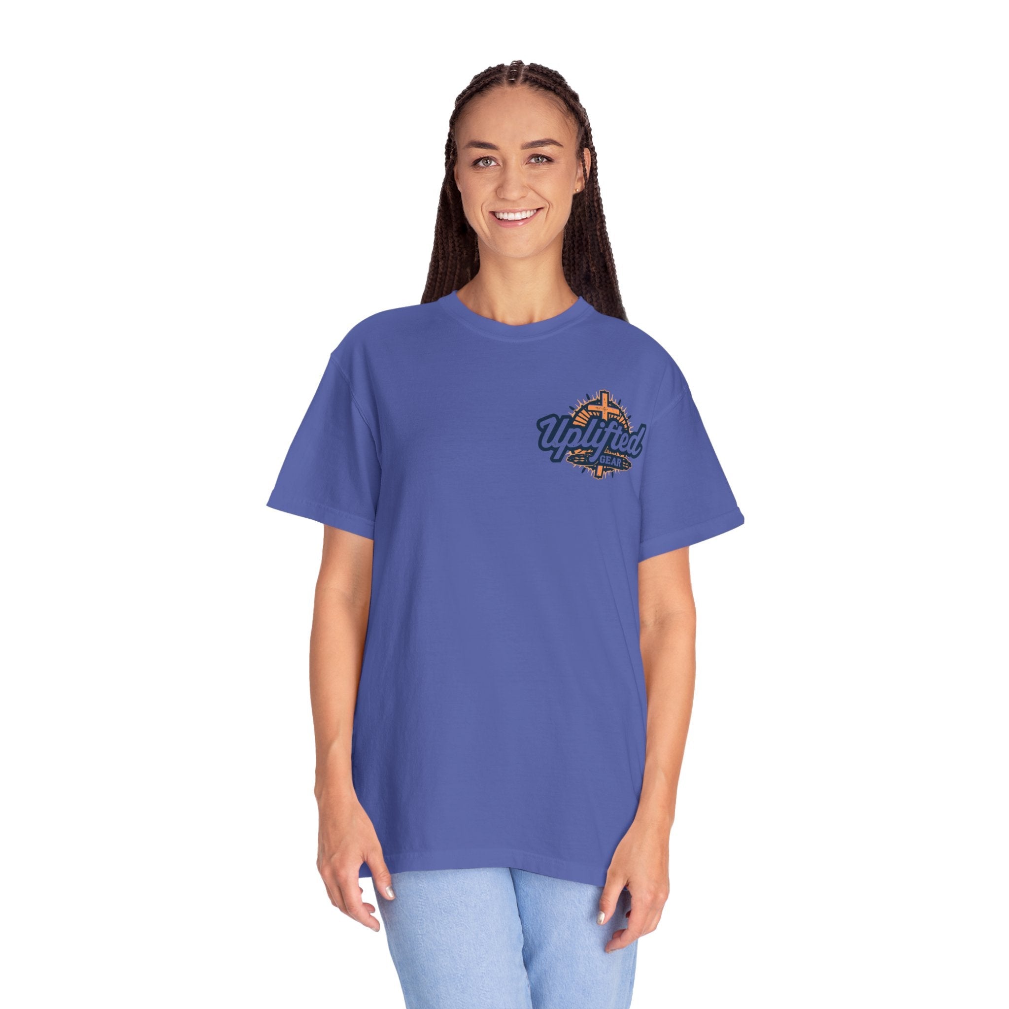 Joy to the World T-shirt – Wreath Earth Nativity Christian Christmas T-shirt for Isaiah 9:6 Holiday Faith & Festive Joy Printify
