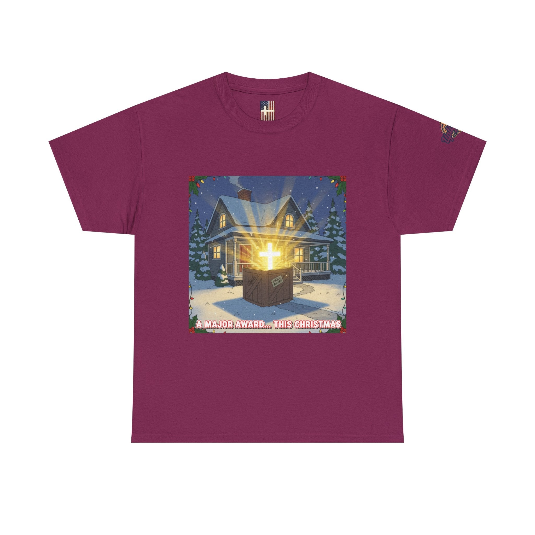 A Major Award This Christmas T-shirt – Fragile Leg Lamp Parody Cross Unboxing Christian T-shirt for Hilarious Faith & Holiday Glow Printify