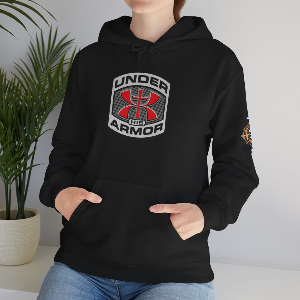 Under Armor Logo Hoodie — Black Athletic Pullover Printify