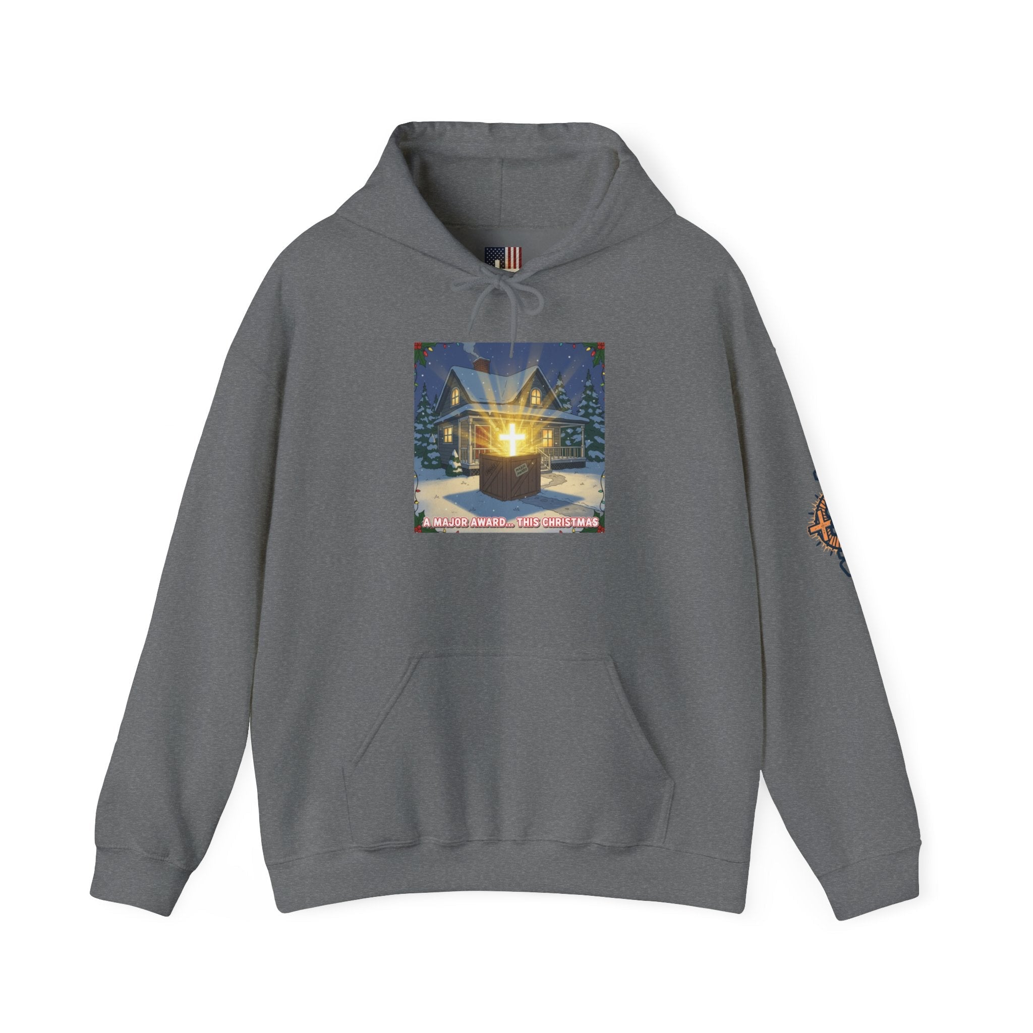 A Major Award This Christmas Hoodie – Fragile Leg Lamp Parody Cross Unboxing Christian Sweatshirt for Hilarious Faith & Holiday Glow Printify