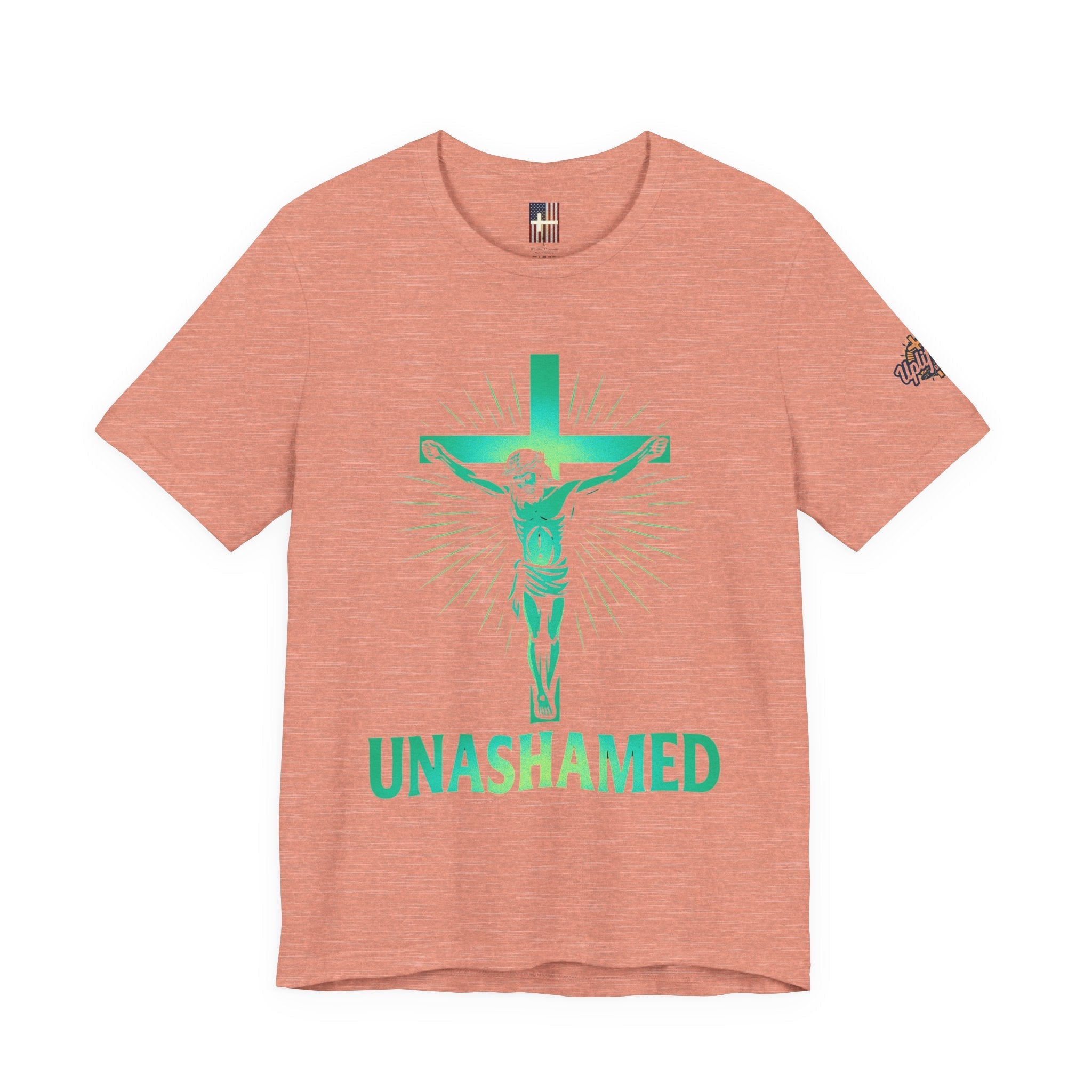 Unashamed T-shirt – Romans 1:16 Crucifixion Christian t-shirt for Bold Unwavering Faith Printify