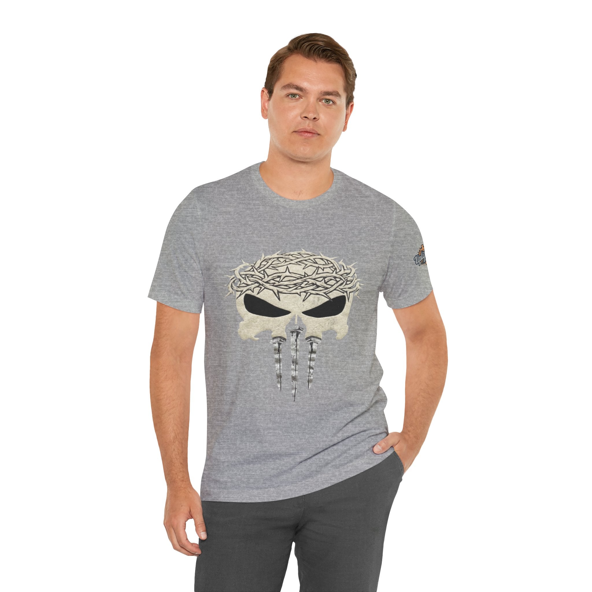 Christian Skull T-shirt - Crown of Thorns & Nails - Warrior Faith T-shirt Printify
