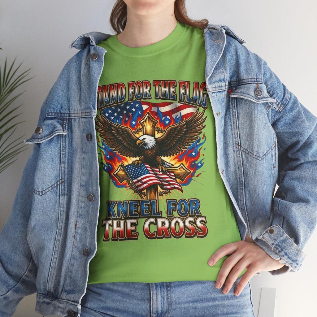 Stand for the Flag Kneel for the Cross T-shirt | Patriotic Eagle T-shirt Printify