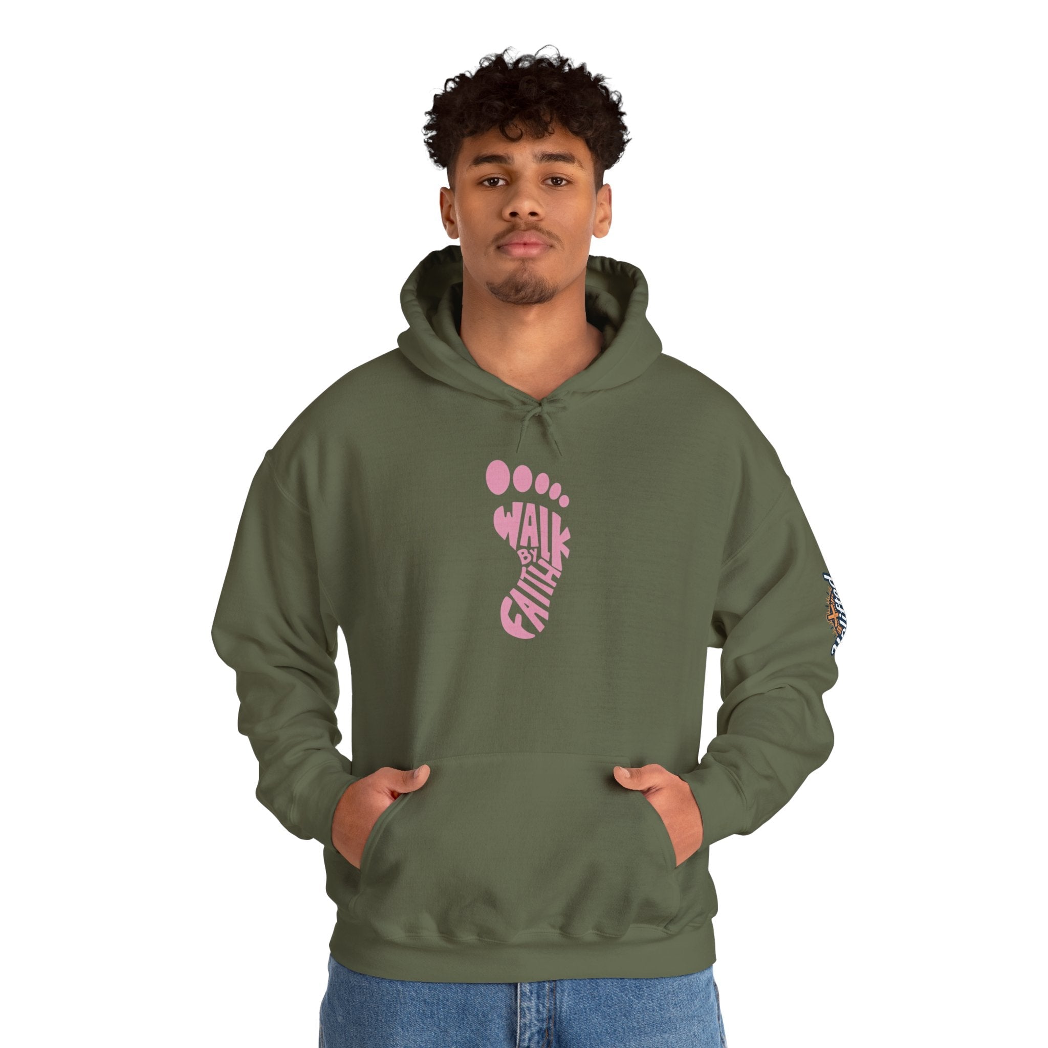 Walk By Faith Footprint Hoodie Printify