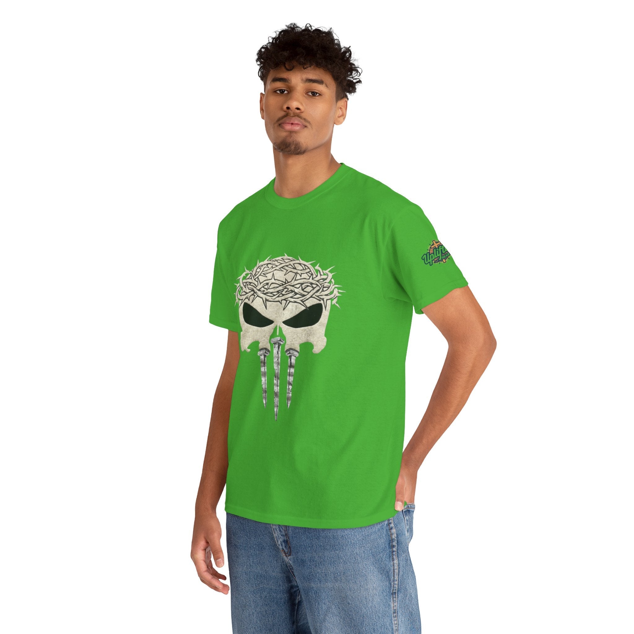 Christian Skull T-shirt - Crown of Thorns & Nails - Warrior Faith T-shirt Printify