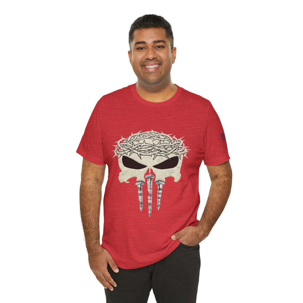 Christian Skull T-shirt - Crown of Thorns & Nails - Warrior Faith T-shirt Printify