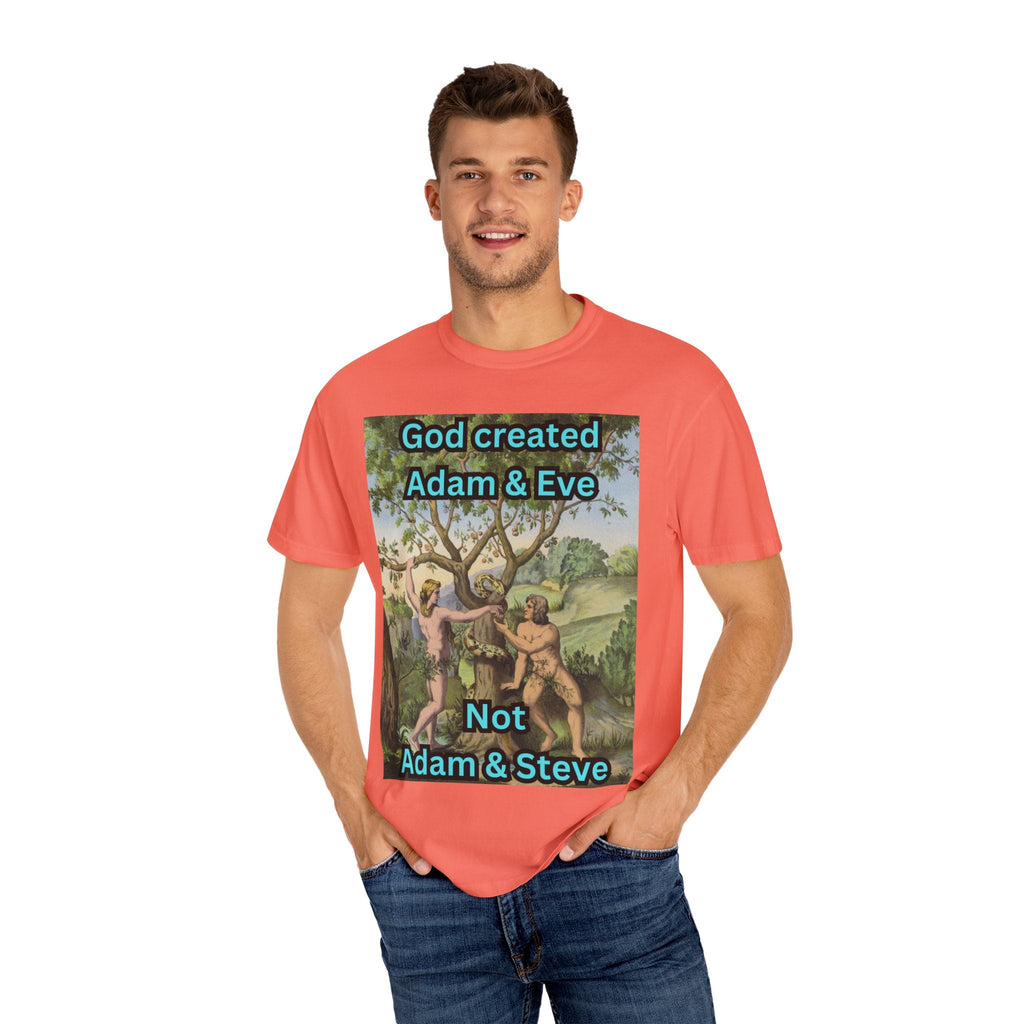 God Created Adam and Eve T-Shirt – Biblical Truth Christian Tee for Bold Faith Printify