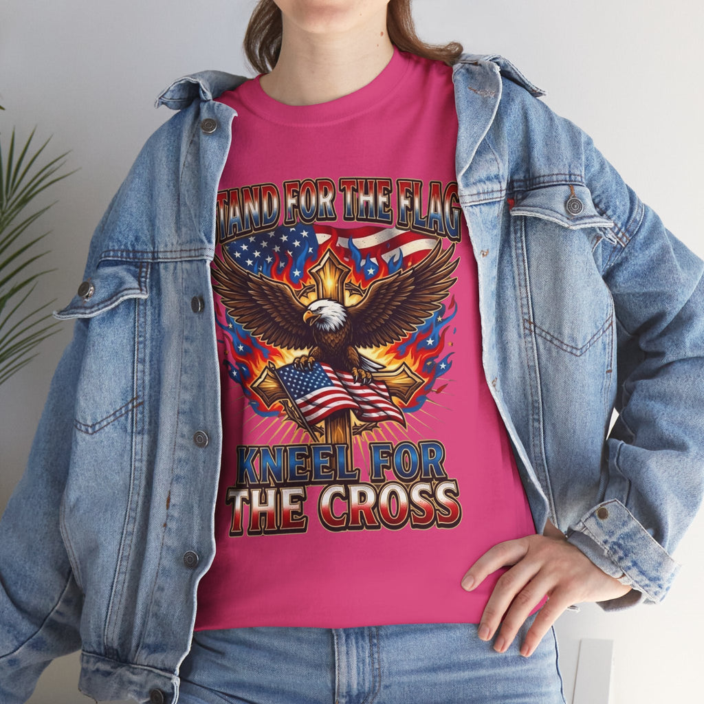 Stand for the Flag Kneel for the Cross T-shirt | Patriotic Eagle T-shirt Printify