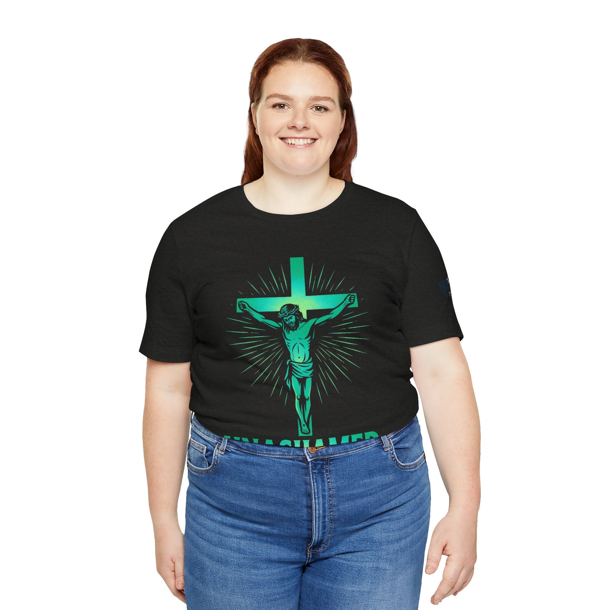 Unashamed T-shirt – Romans 1:16 Crucifixion Christian t-shirt for Bold Unwavering Faith Printify