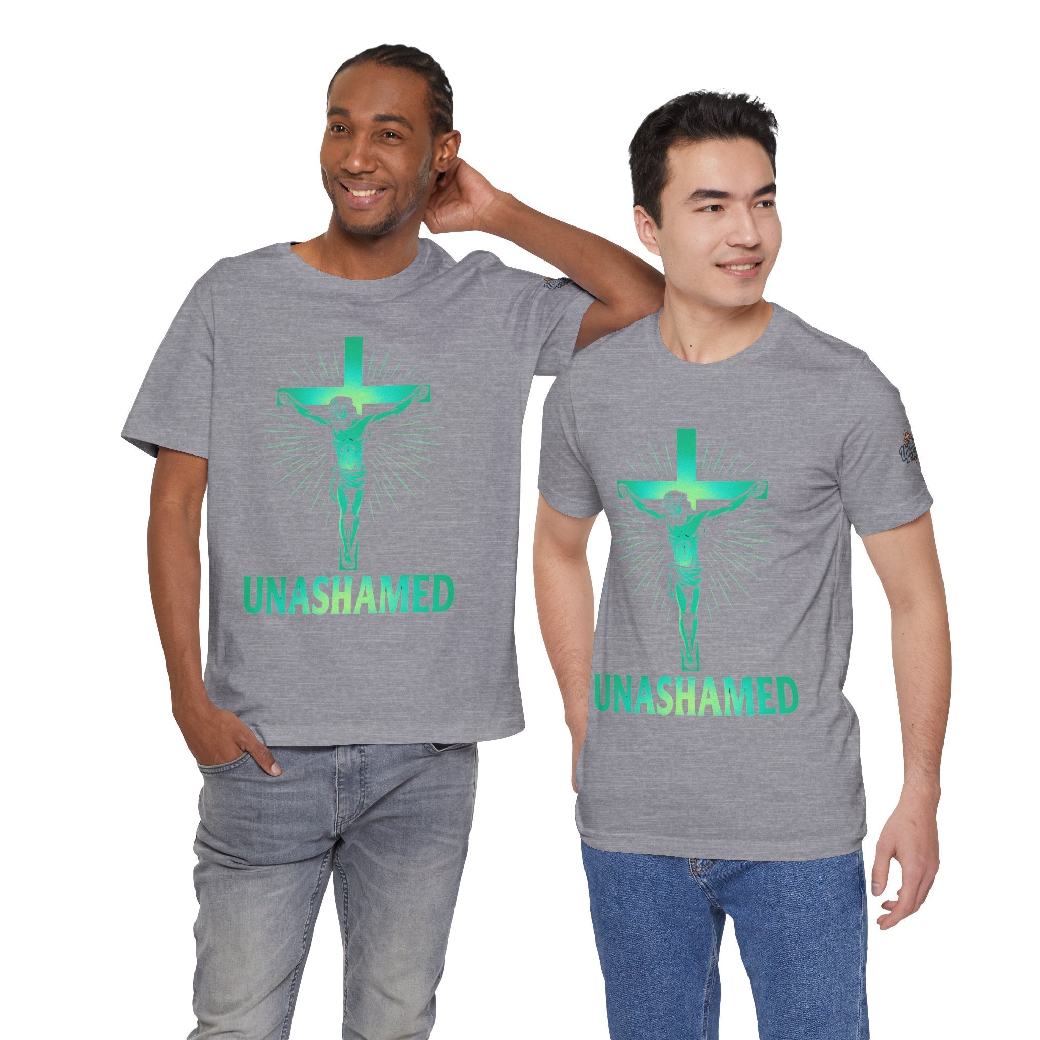Unashamed T-shirt – Romans 1:16 Crucifixion Christian t-shirt for Bold Unwavering Faith Printify