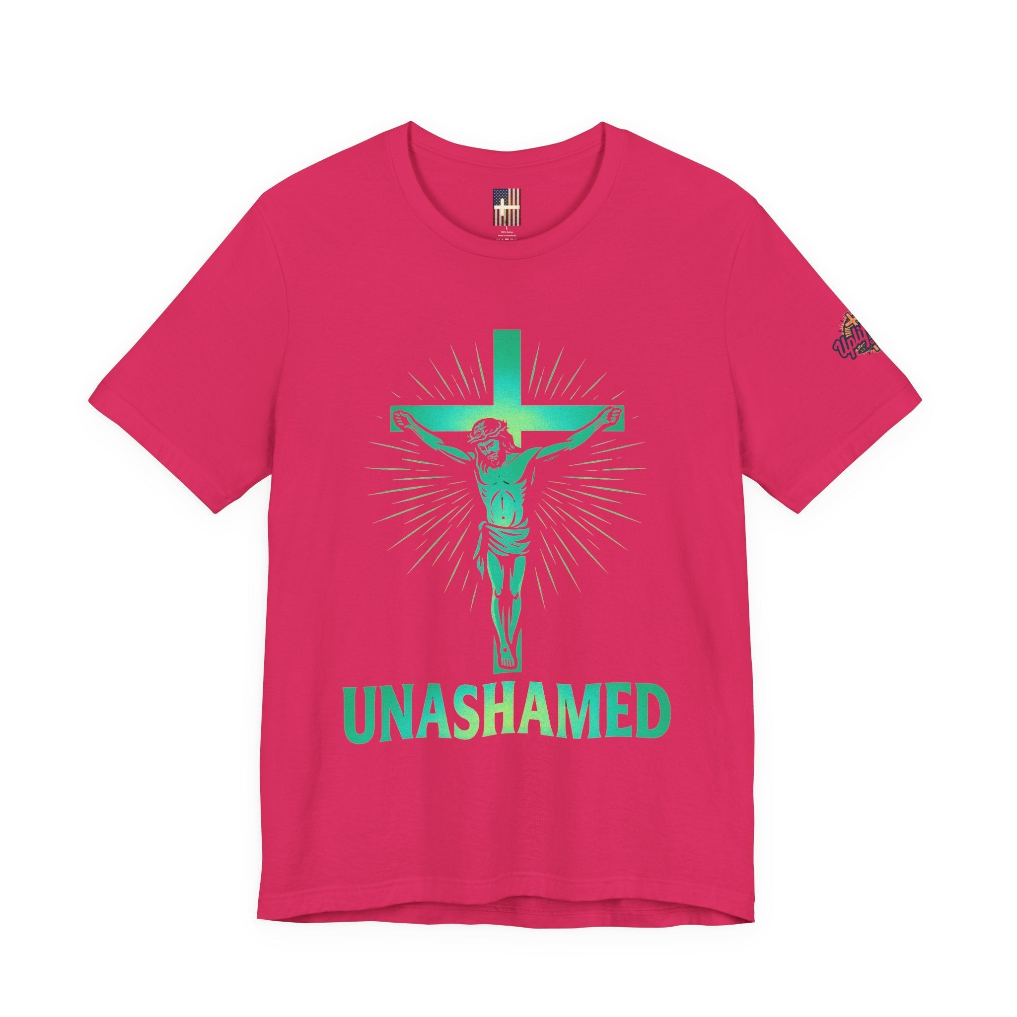 Unashamed T-shirt – Romans 1:16 Crucifixion Christian t-shirt for Bold Unwavering Faith Printify