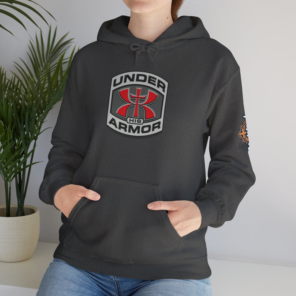 Under Armor Logo Hoodie — Black Athletic Pullover Printify