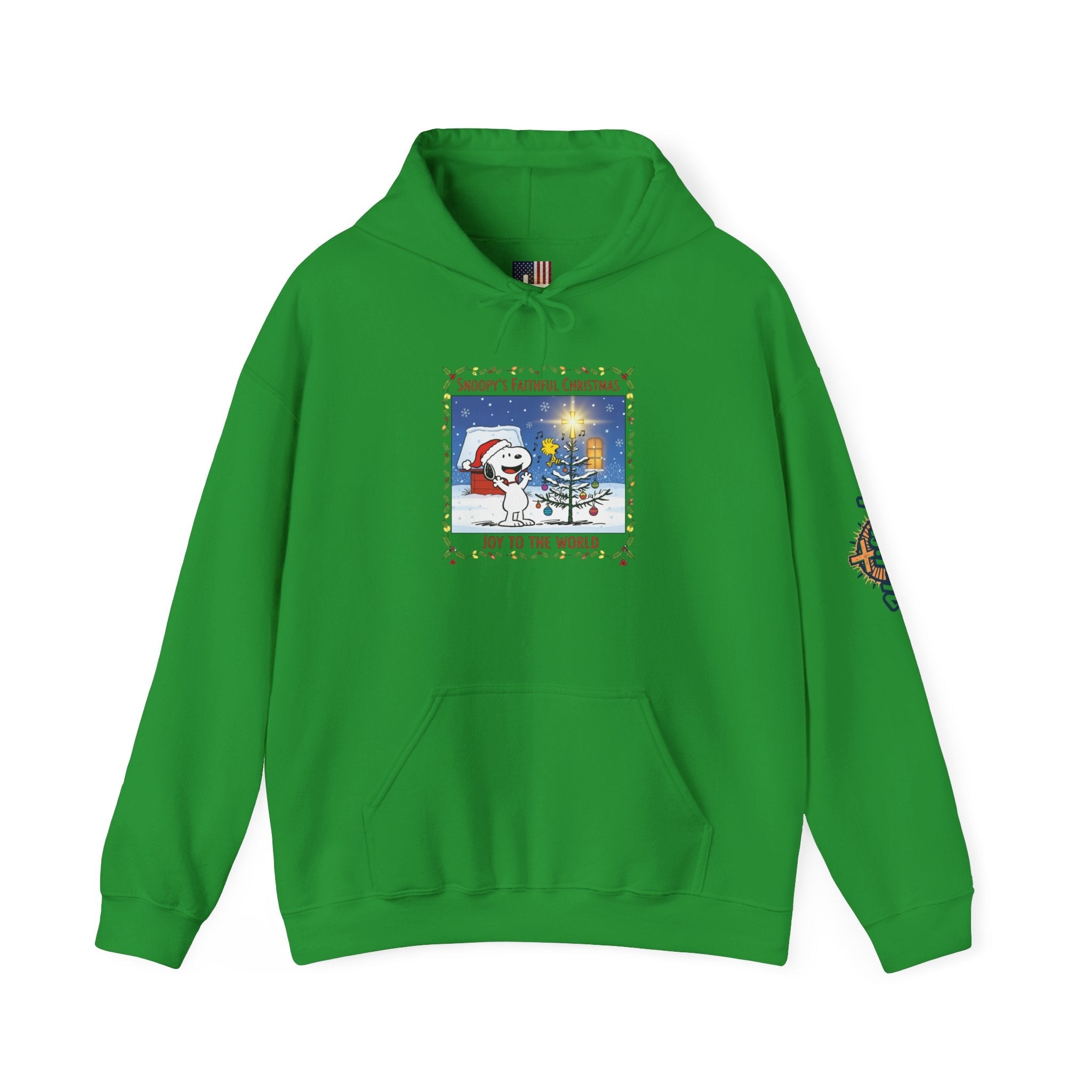🎄 Faithful Christmas Friends – Christian Holiday Hoodie | Festive Tree & Cartoon Duo | Heartwarming Christmas Tee by Uplifted Gear Printify