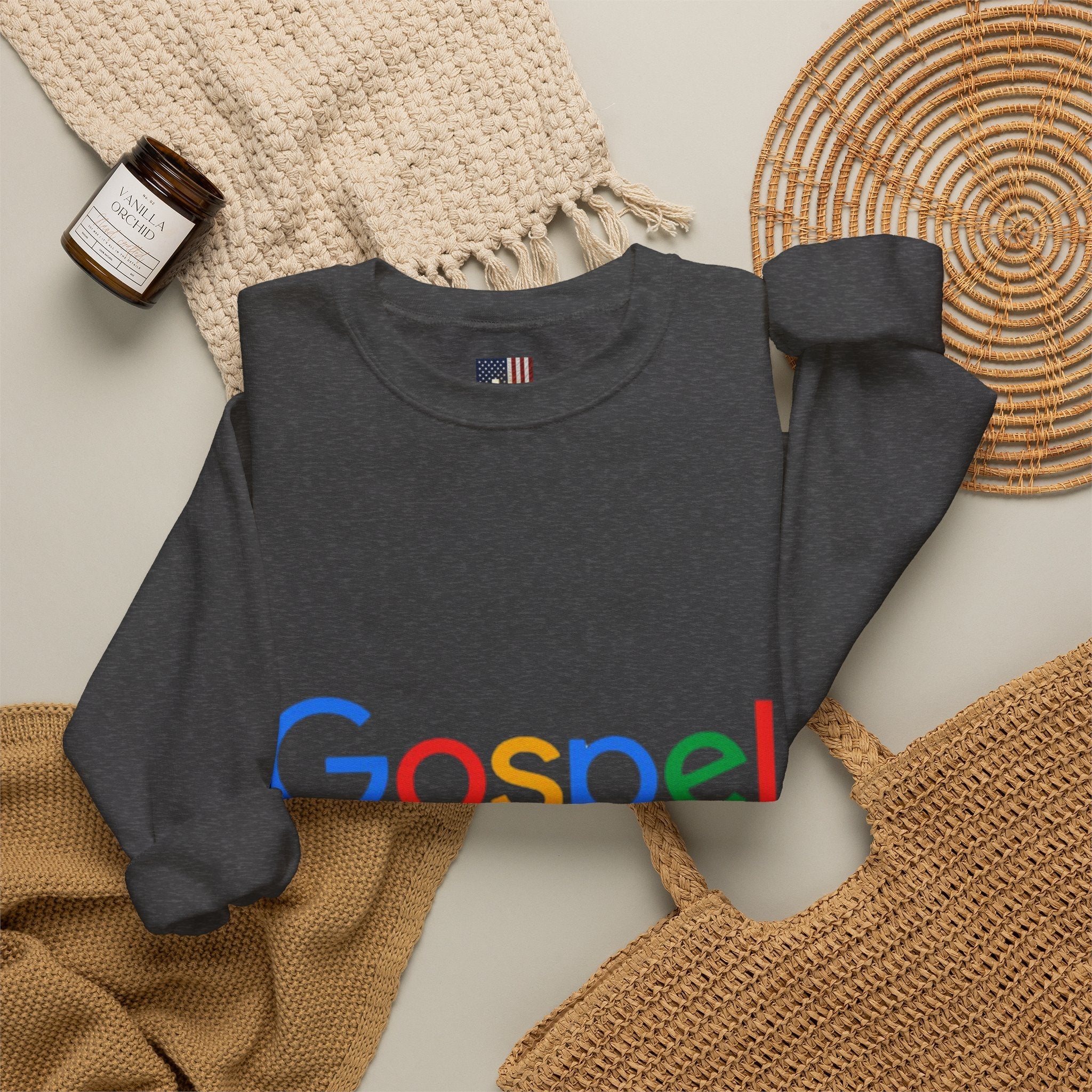 Gospel Graphic Sweatshirt — "Gospel" Colorful Logo Christian Sweatshirt Printify