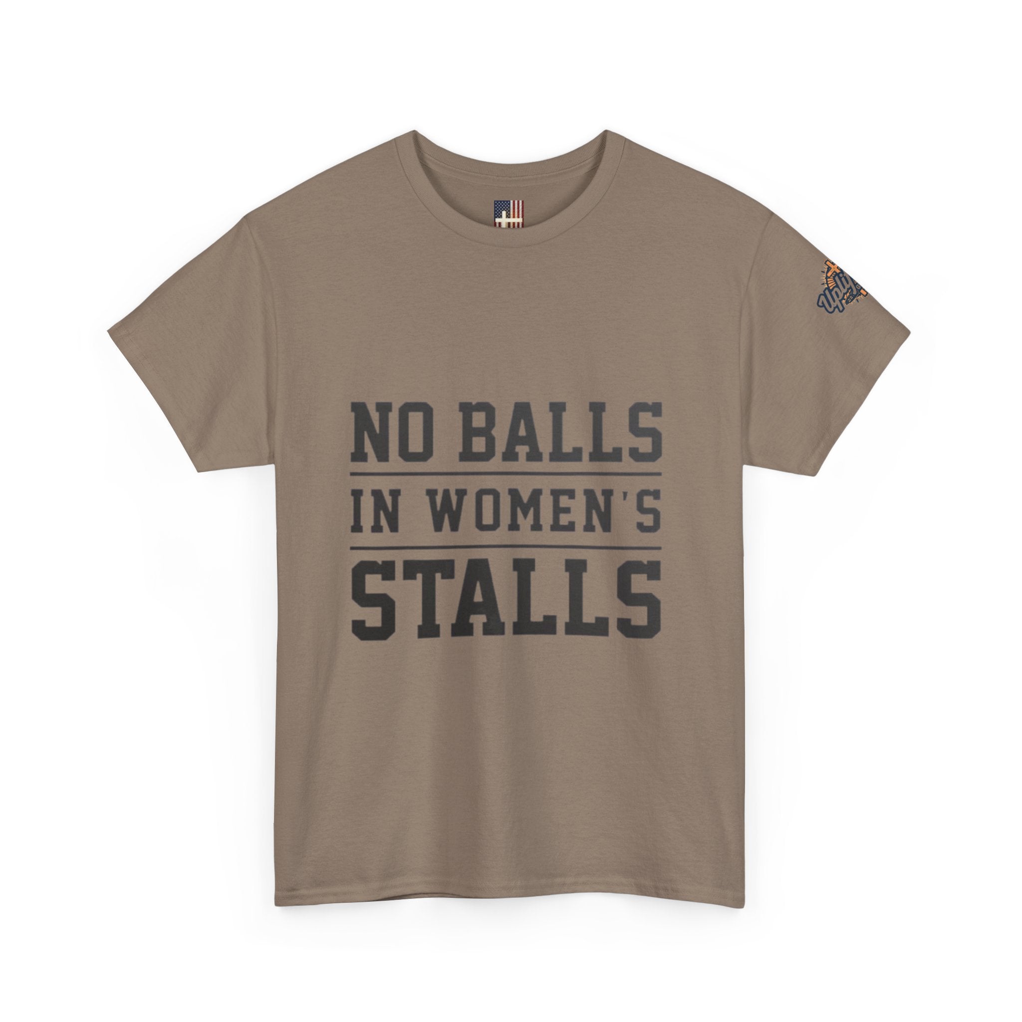 No Balls in Women's Stalls Retro Protest T-Shirt Printify