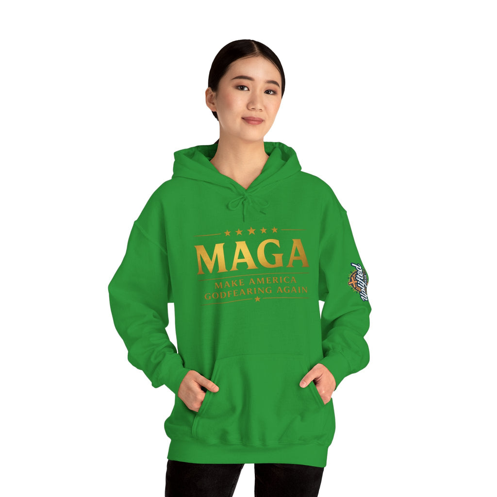 Hoodie - MAGA "Make America Godfearing Again" Political Graphic Hoodie Printify