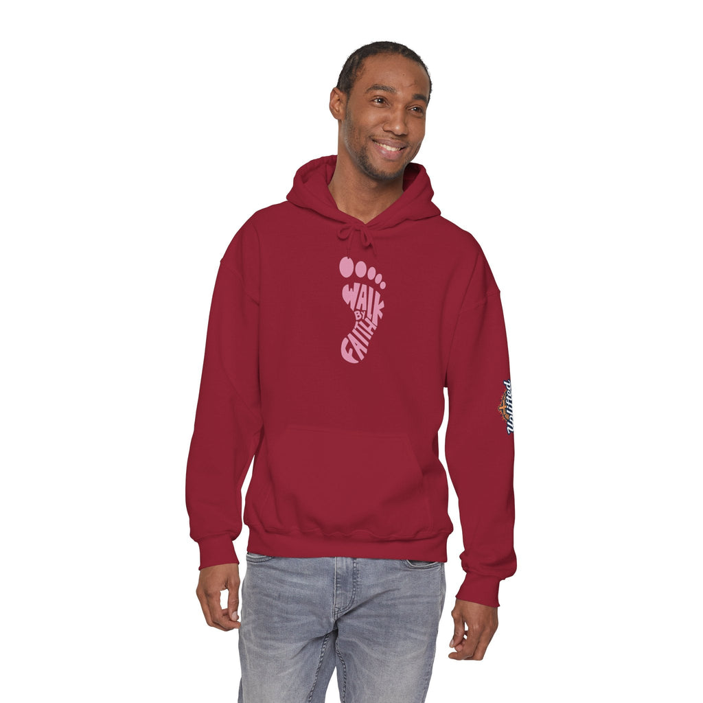 Walk By Faith Footprint Hoodie Printify