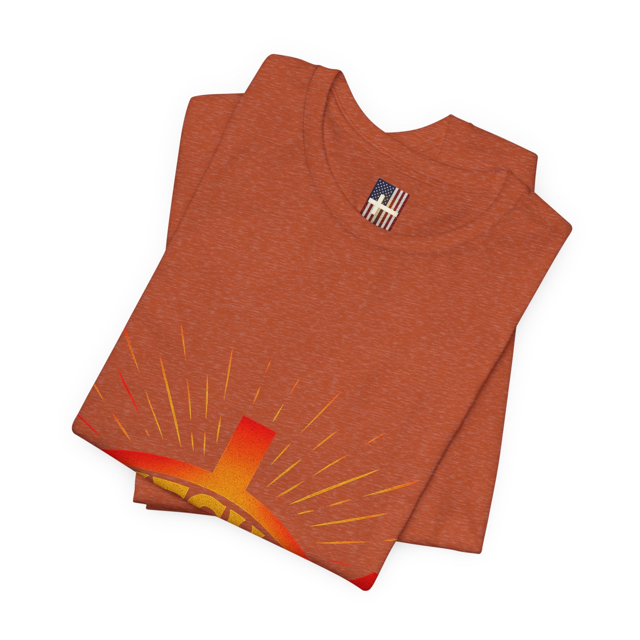 Jesus Ichthys T-shirt – Christian Fish Symbol with Cross & Jesus Inscription T-shirt for Eternal Faith & Streetwear Printify
