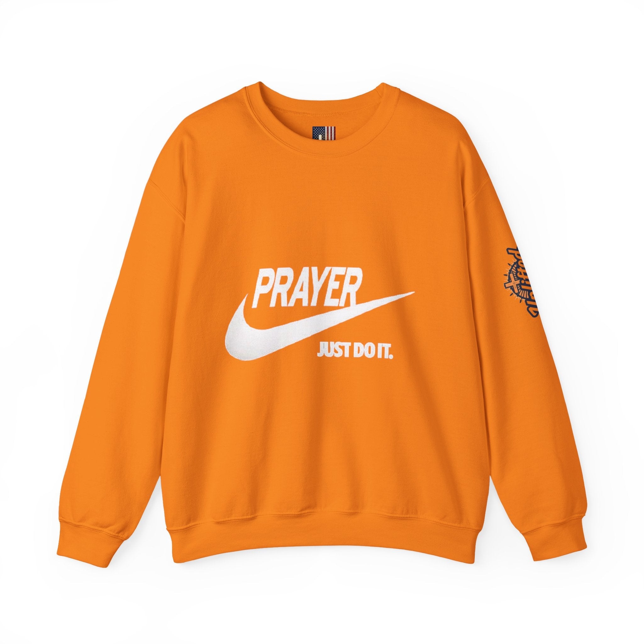 Prayer Just Do It Sweatshirt - Funny Christian Nike Parody Sweatshirt - Faith Gear Printify