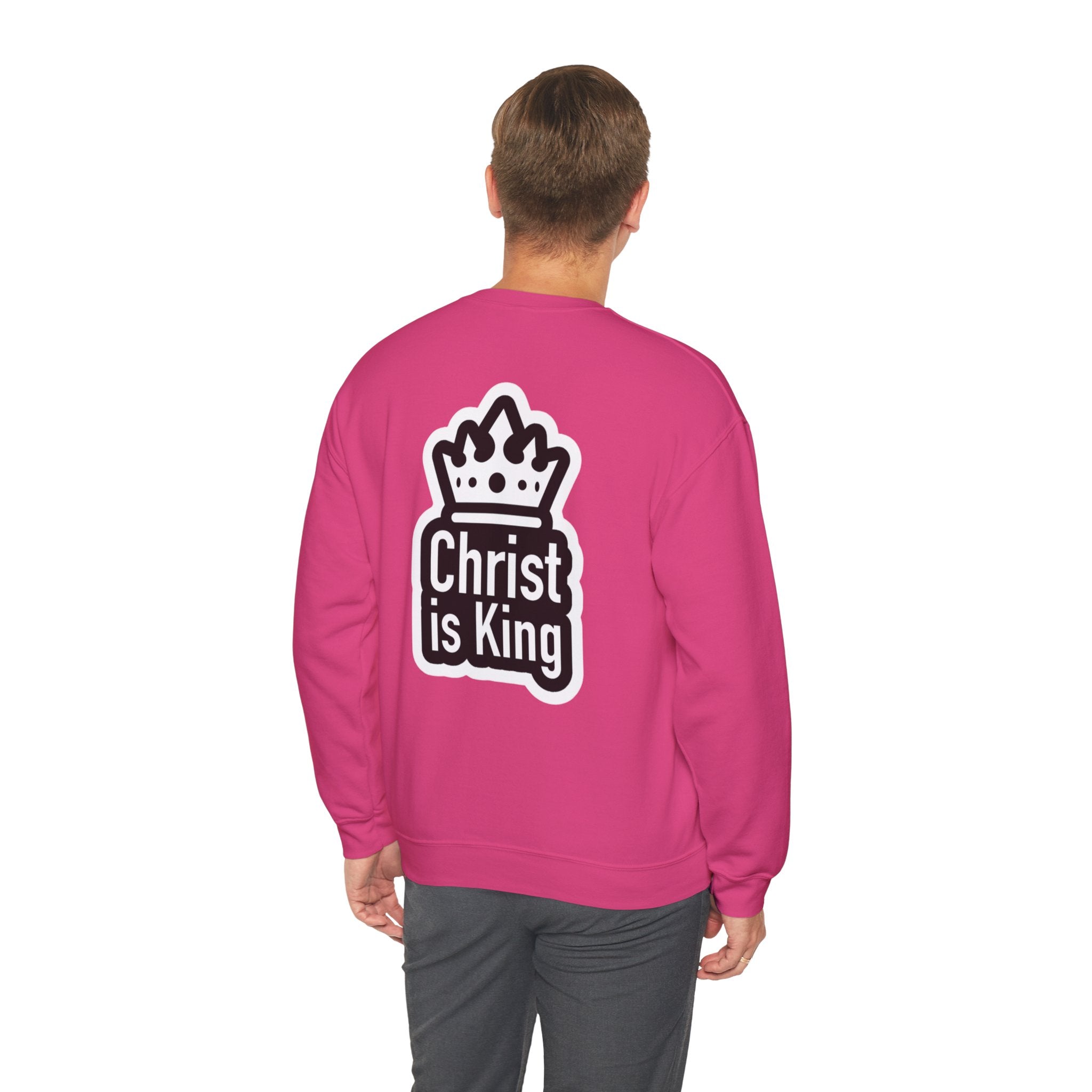 Christ is King Sweatshirt – Bold Crown & Cross Christian Hoodie for Unshakable Faith Printify