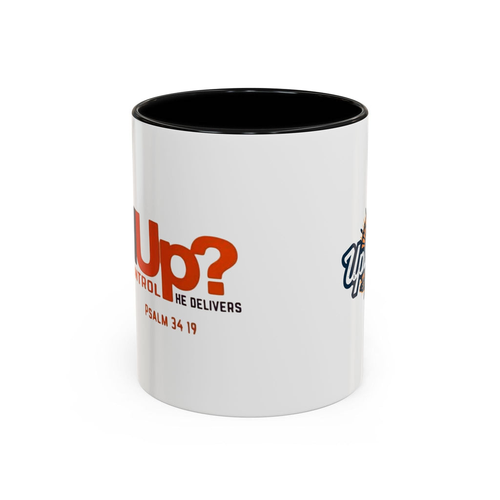 Funny Christian Coffee Mug — “Give God Control, HE Delivers” Accent Mug (11/15oz) Printify