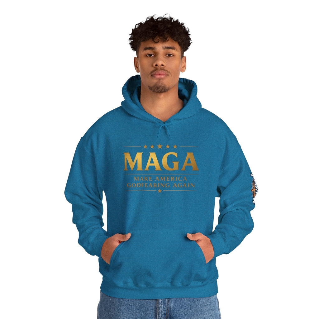 Hoodie - MAGA "Make America Godfearing Again" Political Graphic Hoodie Printify