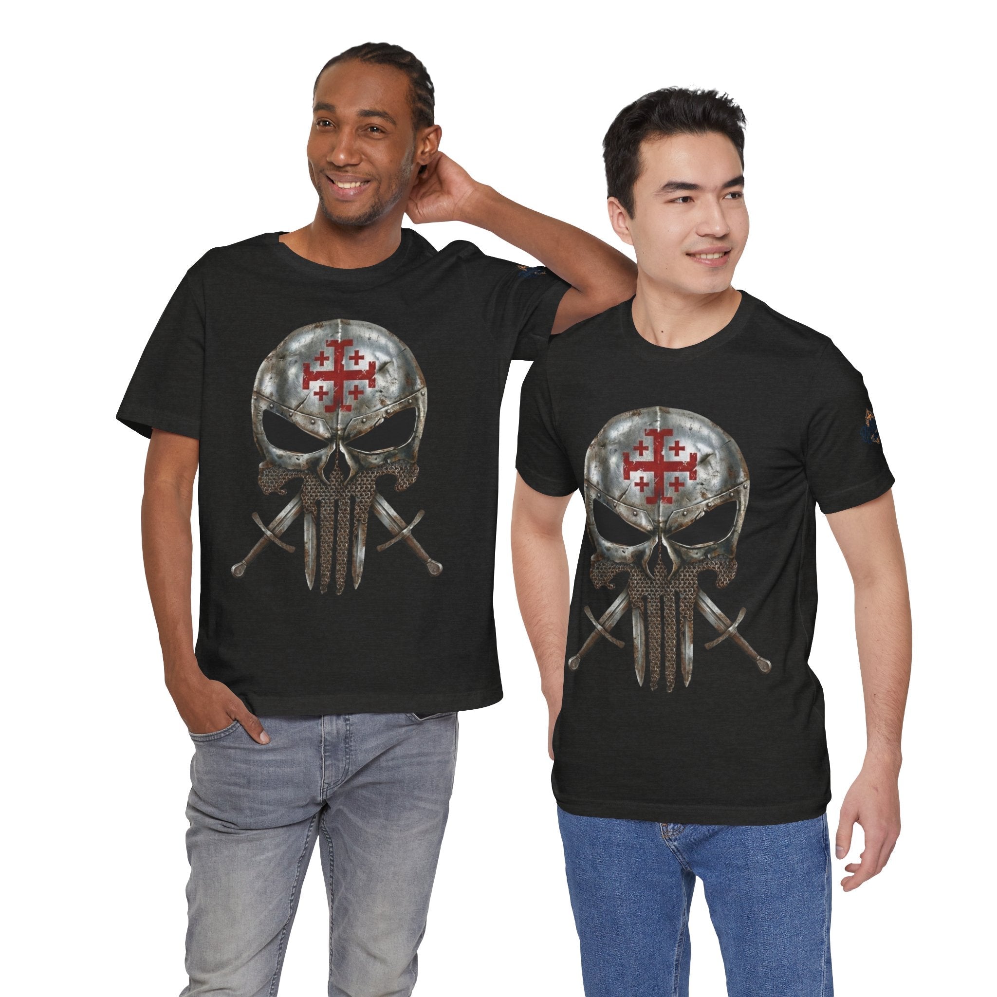 Crusader Knight Christian Skull T-shirt - Warrior Armor of God T-shirt Printify