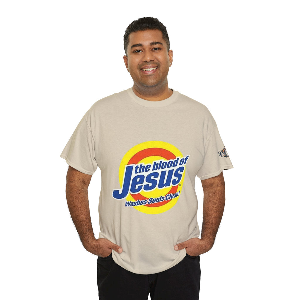 Blood of Jesus Washes Souls Clean T-shirt - Funny Tide Parody - Christian Faith T-shirt Printify