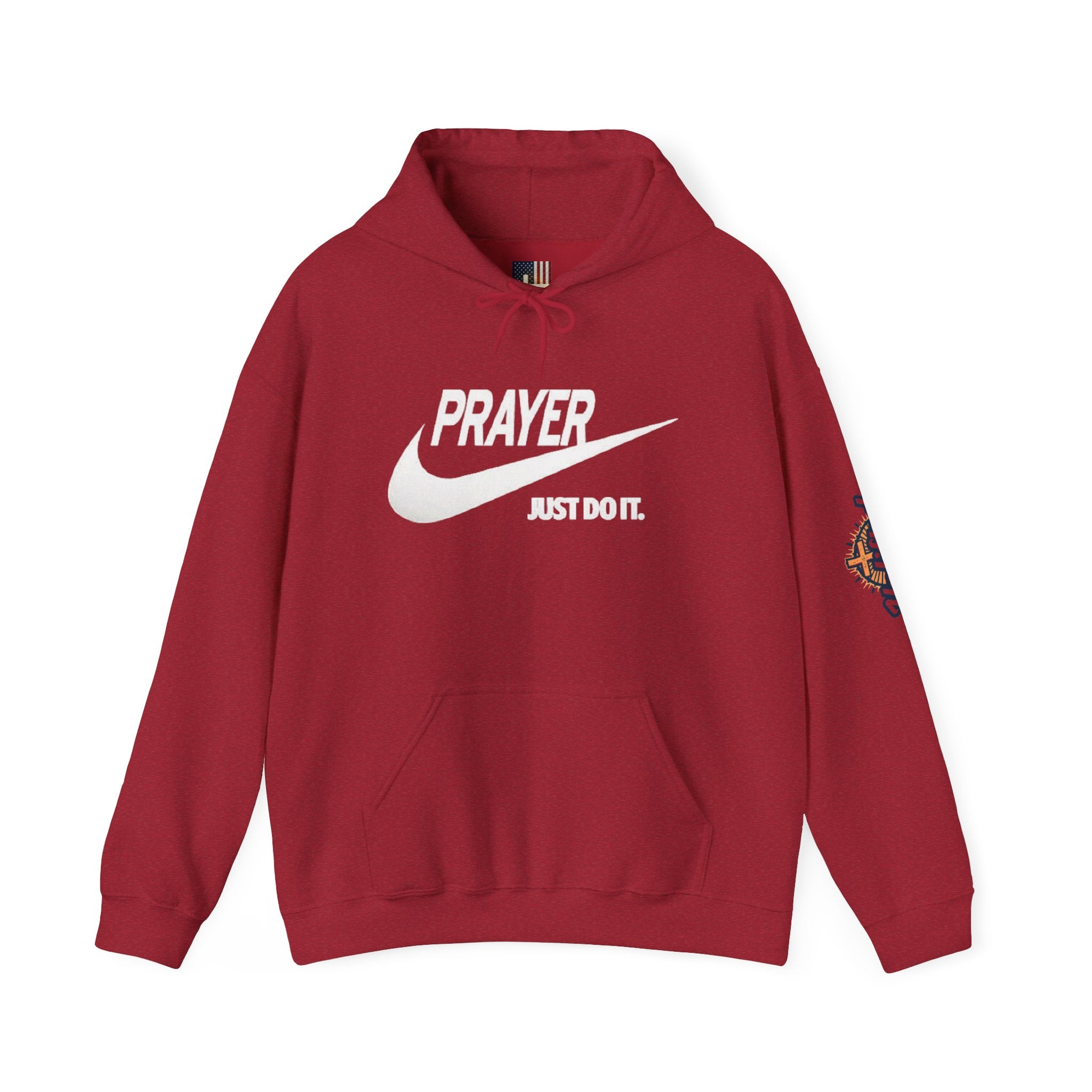 Prayer Just Do It Hoodie - Funny Christian Nike Parody Hoodie - Faith Gear Printify