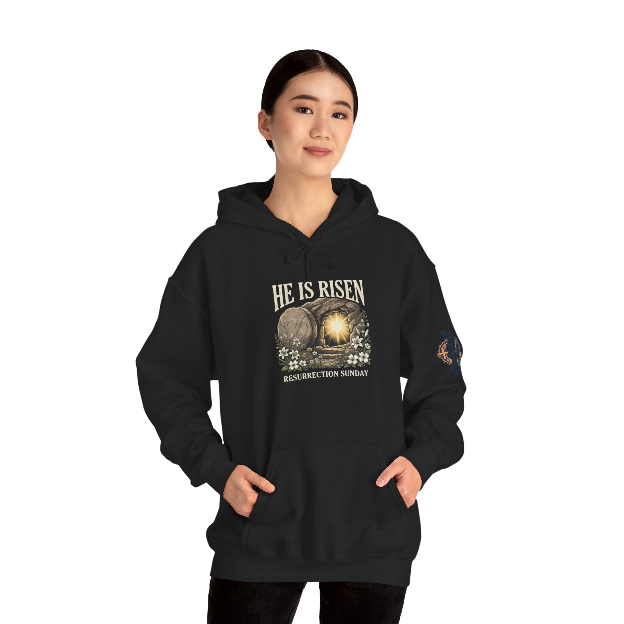He Is Risen Hoodie — Jesus Christ Resurrection Easter Hoodie Printify