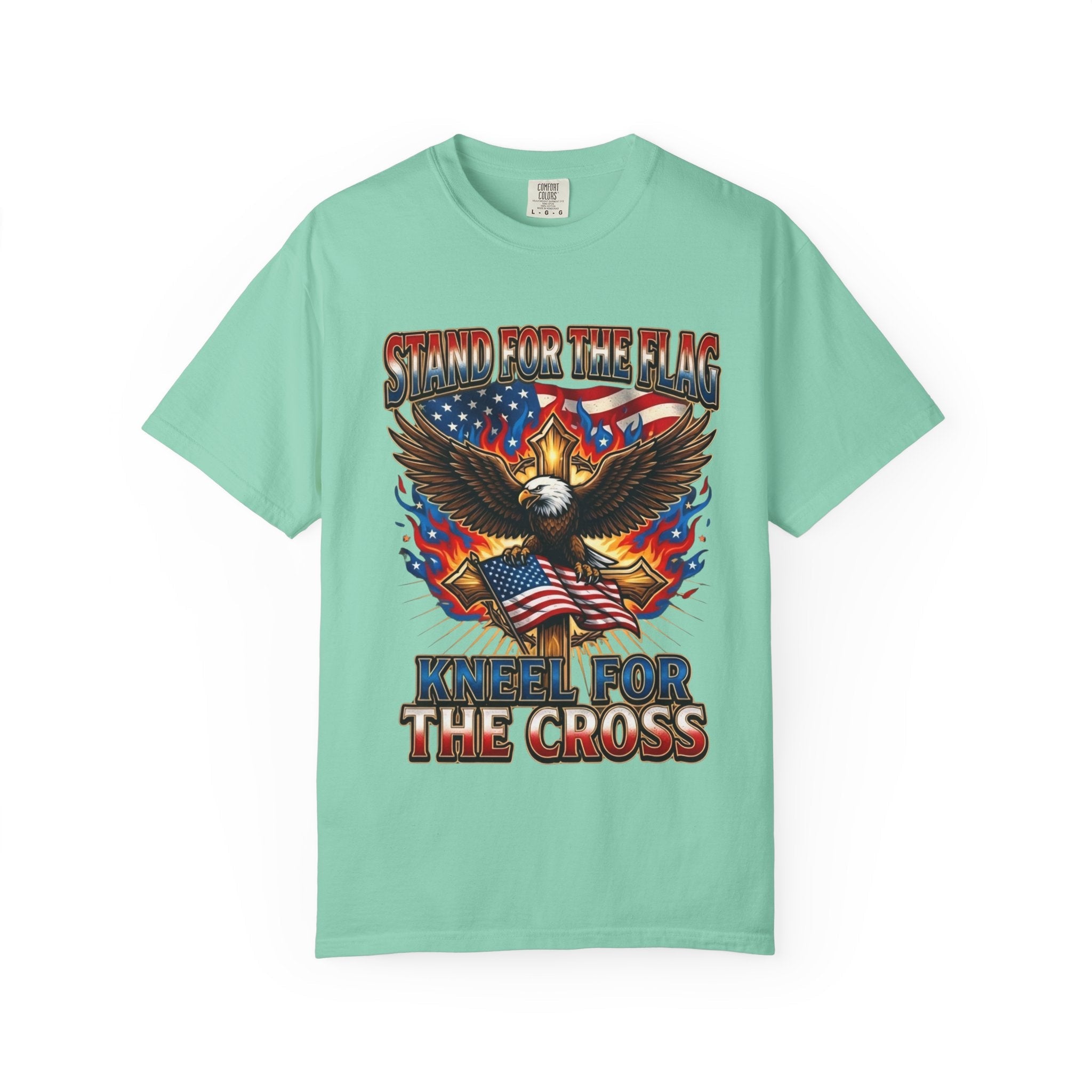 Stand for the Flag Kneel for the Cross T-shirt | Patriotic Eagle T-shirt Printify