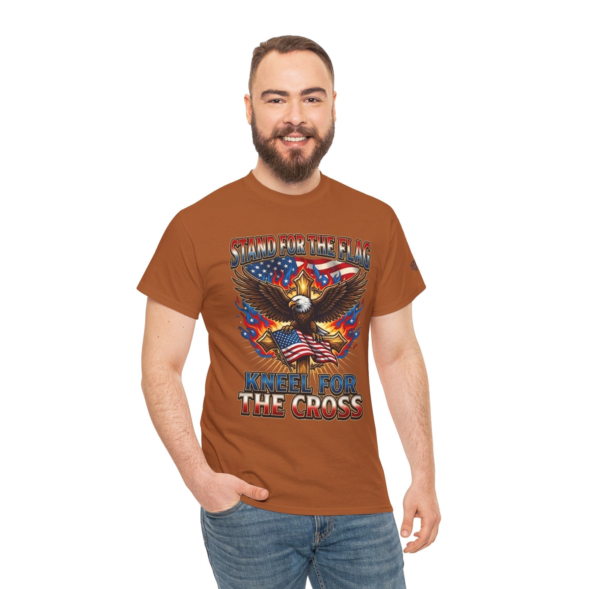 Stand for the Flag Kneel for the Cross T-shirt | Patriotic Eagle T-shirt Printify