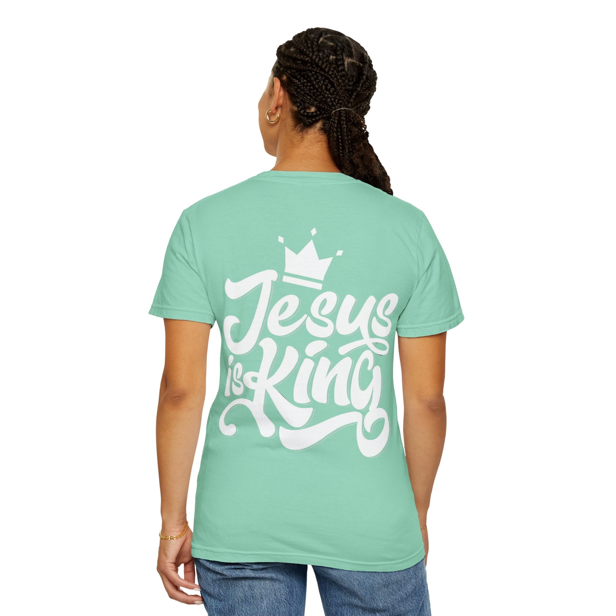 Jesus is King T-Shirt – Bold Christian Faith Tee with Crown & Cross for Eternal Reign Printify