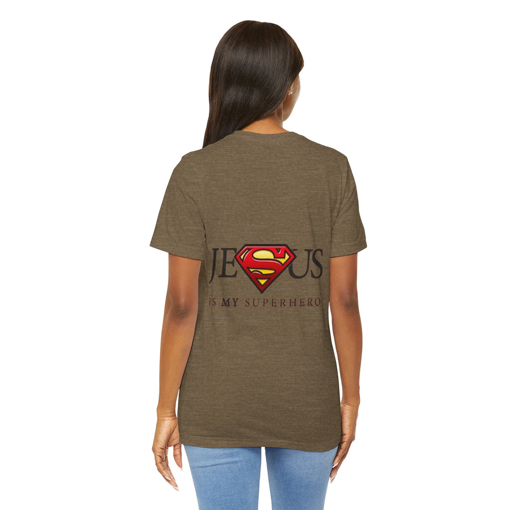 Jesus Is My Superhero T-Shirt — Faith-Based Superman-Inspired Tee Printify