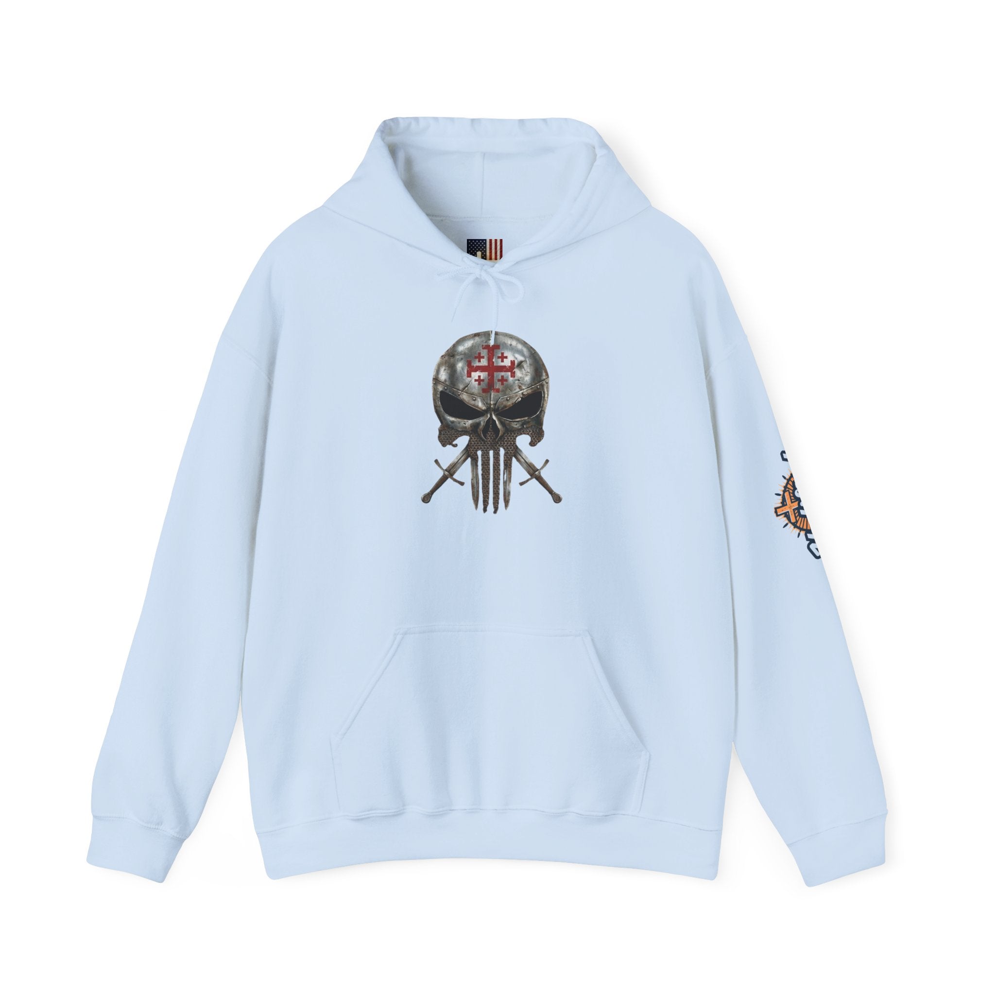 Crusader Knight Christian Skull Hoodie - Warrior Armor of God Hoodie Printify