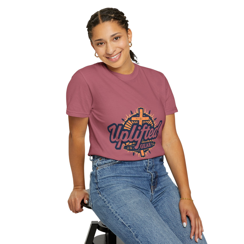 Uplifted Gear Christian T-Shirt – Bold Logo Faith Tee for Inspired Living Printify