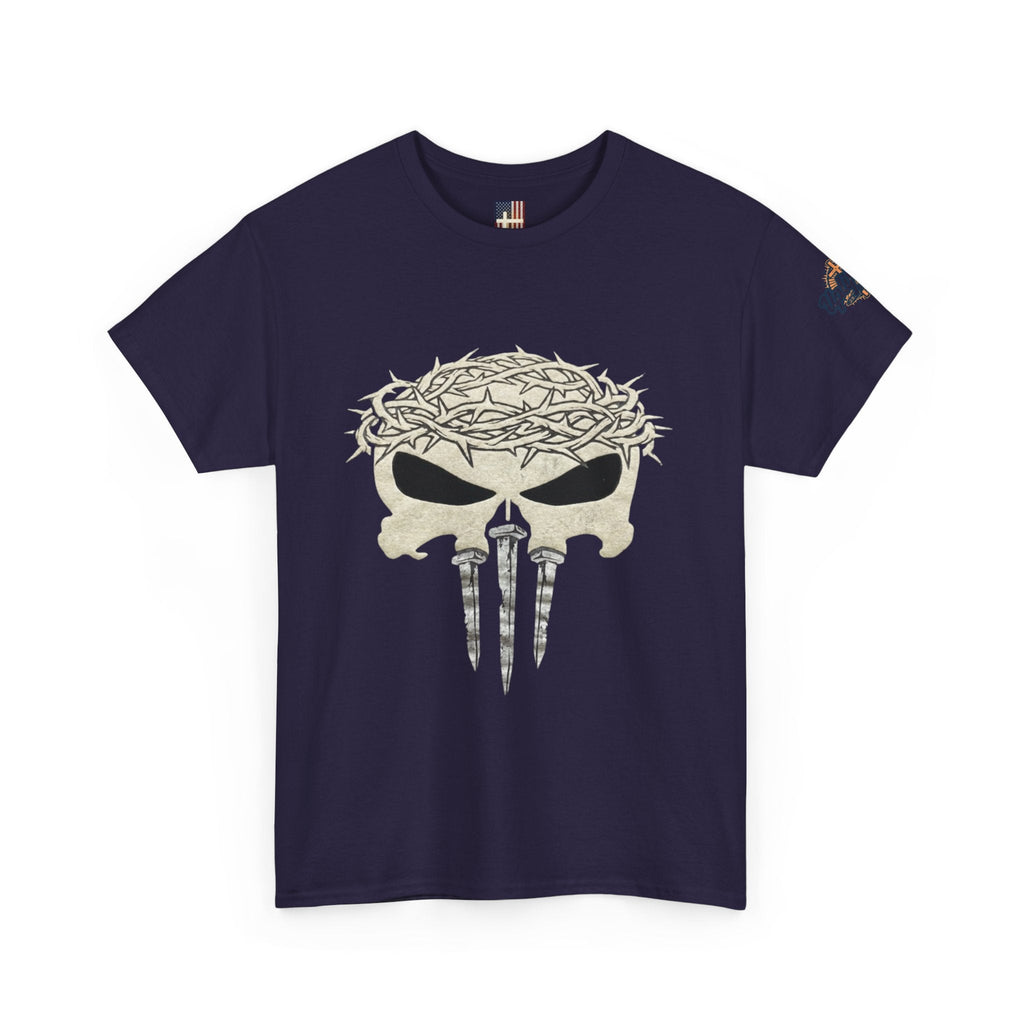 Christian Skull T-shirt - Crown of Thorns & Nails - Warrior Faith T-shirt Printify